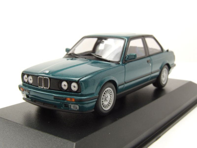 BMW 3er E30 1989 grün metallic Modellauto 1:43...